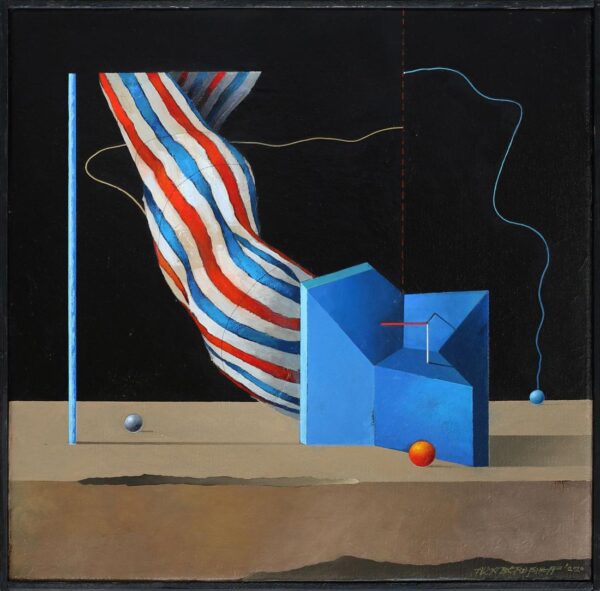 Alex Berdysheff - 'Control Space' Oil on canvas, 46 x 46 cm. 2020