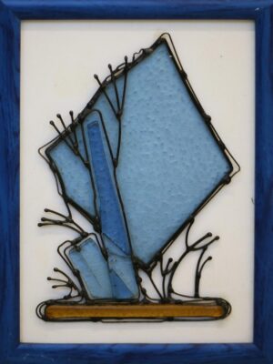 Alexander Mikadze - 'Stained Glass Miniature #1' 20 x 15 cm. Stained Glass, Copper, cardboard