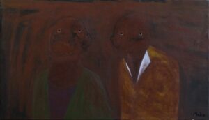 Maka Batiashvili - 'Friends' 33 x 58 cm. oil on canvas