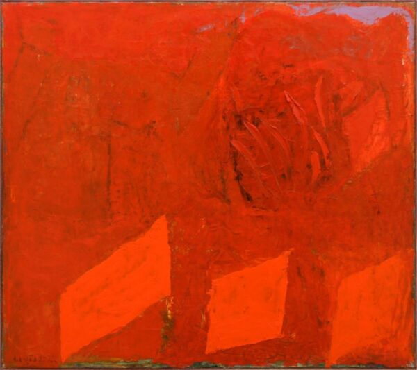 Papuna Papaskiri - RED II, Oil on canvas, 80 x 90 cm.